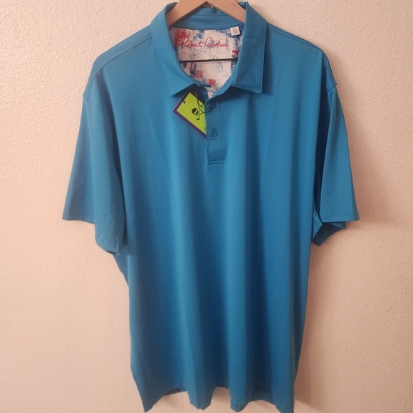 NWT Robert Graham Sea Blue Axelsen Classic Fit Golf Polo Shirt Mens 2XL - Picture 3 of 9